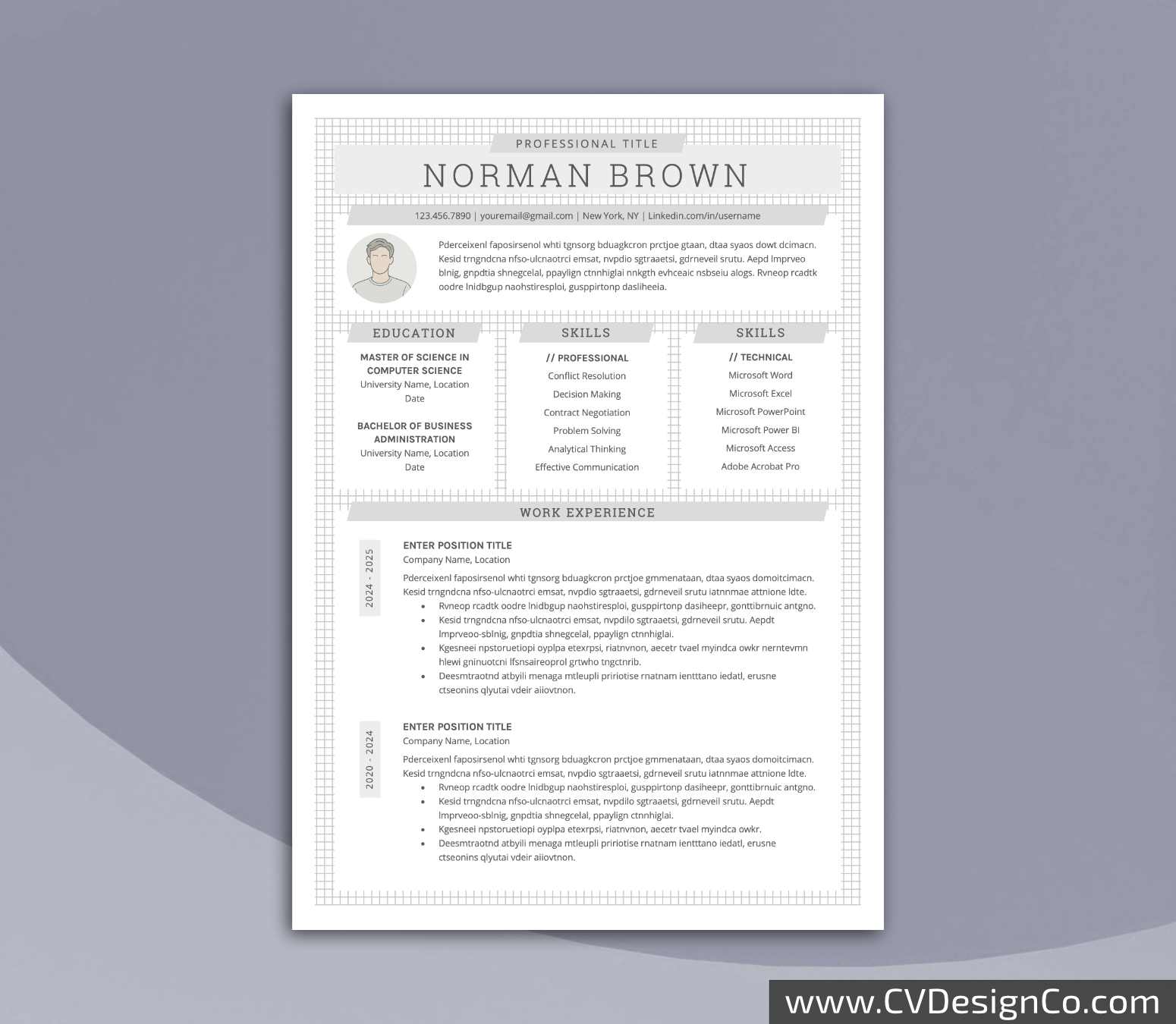 www.cvdesignco.com-Professional Resume Templates for MS Word ima Professional and Simple Resume Templates for MS Word Instant Download