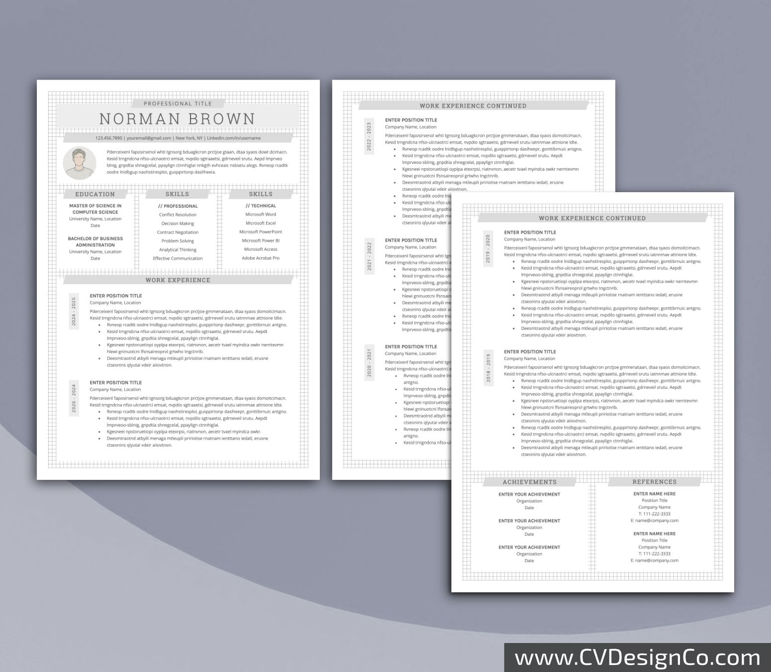 www.cvdesignco.com-Professional Resume Templates for MS Word ima Professional and Simple Resume Templates for MS Word Instant Download