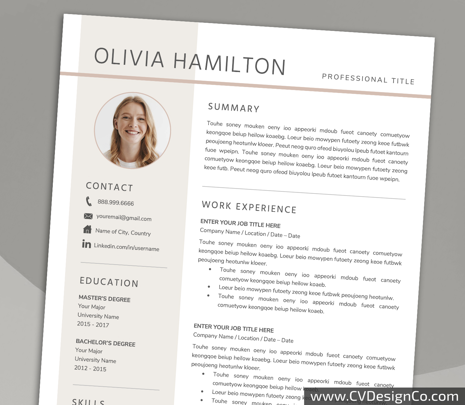 www.cvdesignco.com-Professional Resume Templates for MS Word ima Professional and Simple Resume Templates for MS Word Instant Download