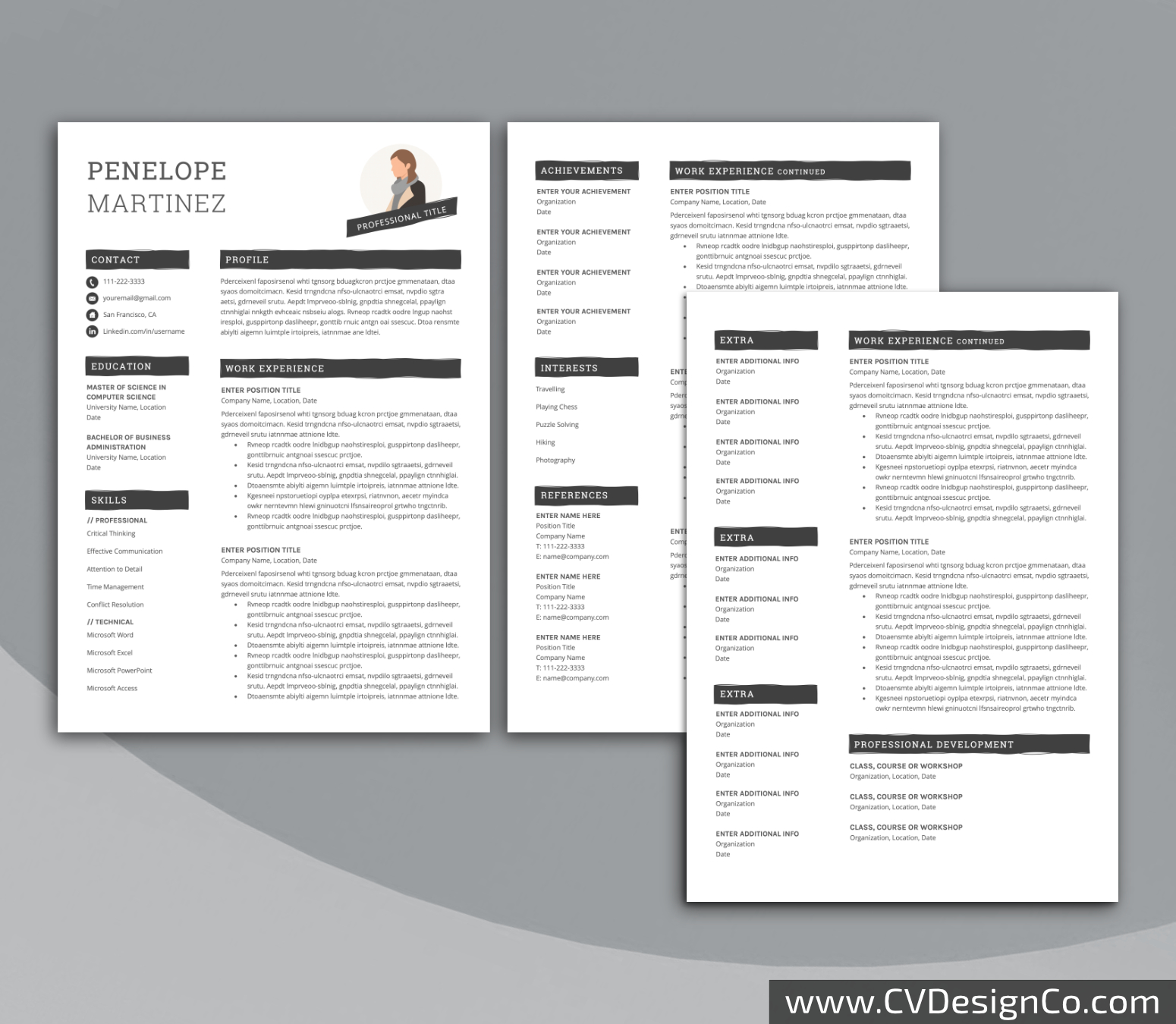 www.cvdesignco.com-Professional Resume Templates for MS Word ima Professional and Simple Resume Templates for MS Word Instant Download