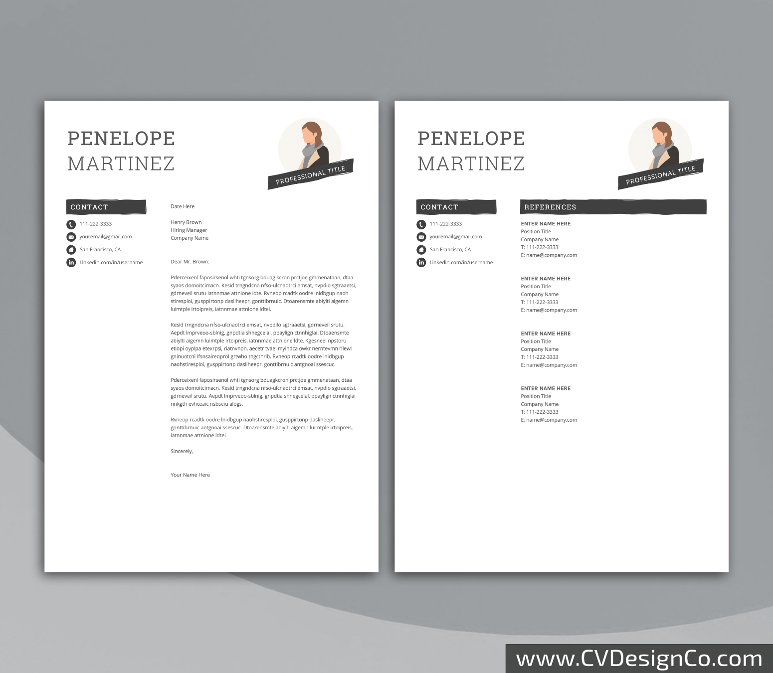 www.cvdesignco.com-Professional Resume Templates for MS Word ima Professional and Simple Resume Templates for MS Word Instant Download