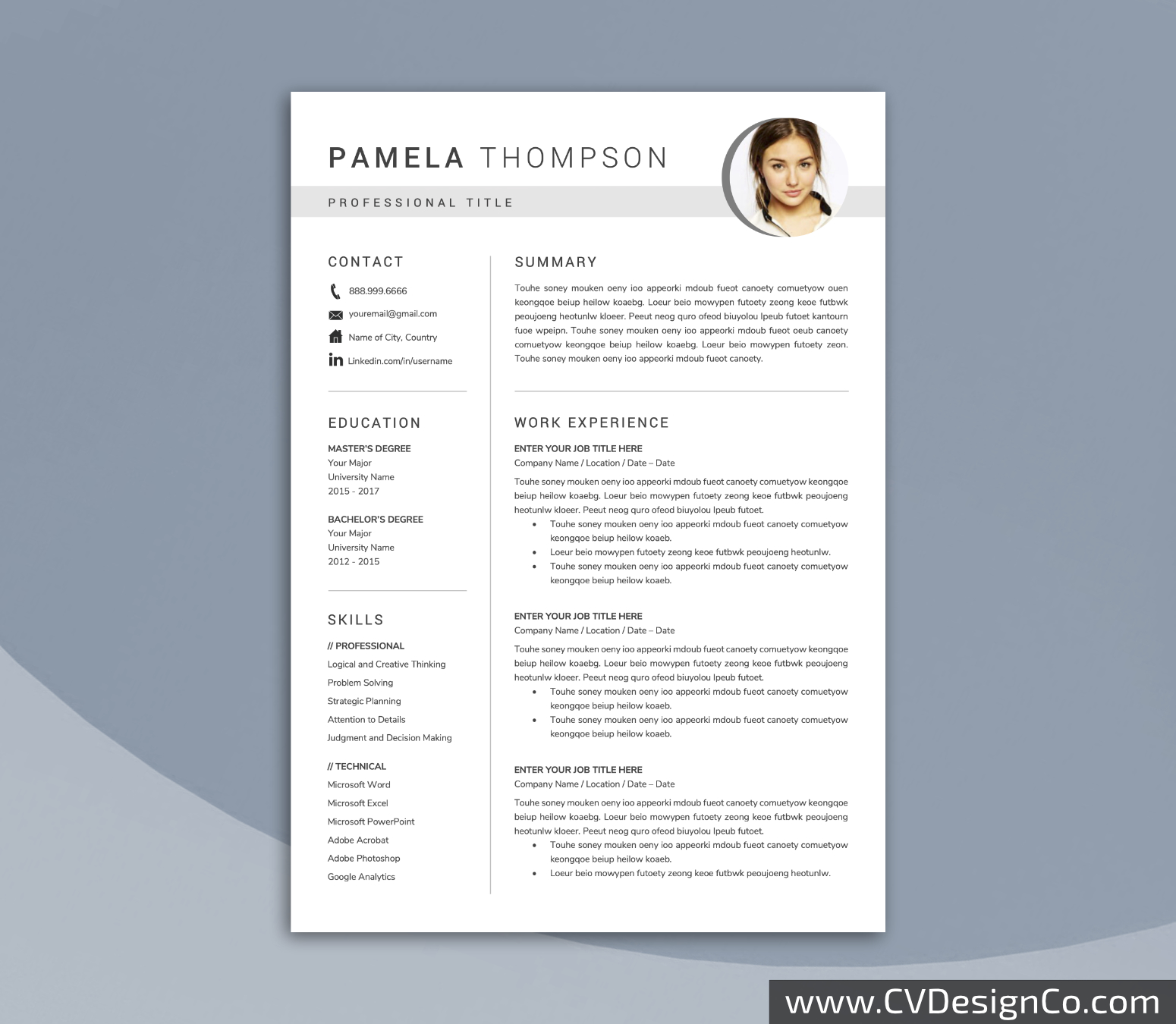 www.cvdesignco.com-Professional Resume Templates for MS Word ima Professional and Simple Resume Templates for MS Word Instant Download