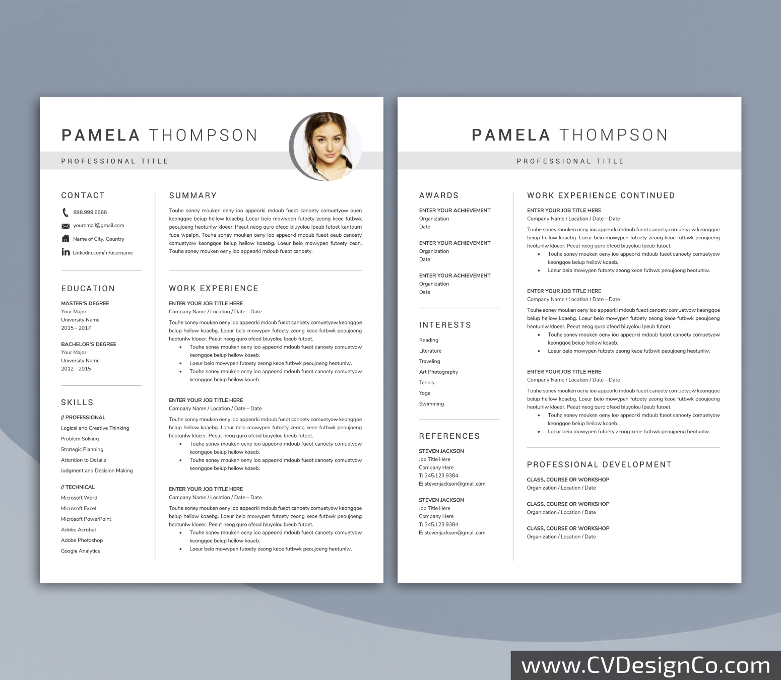 www.cvdesignco.com-Professional Resume Templates for MS Word ima Professional and Simple Resume Templates for MS Word Instant Download