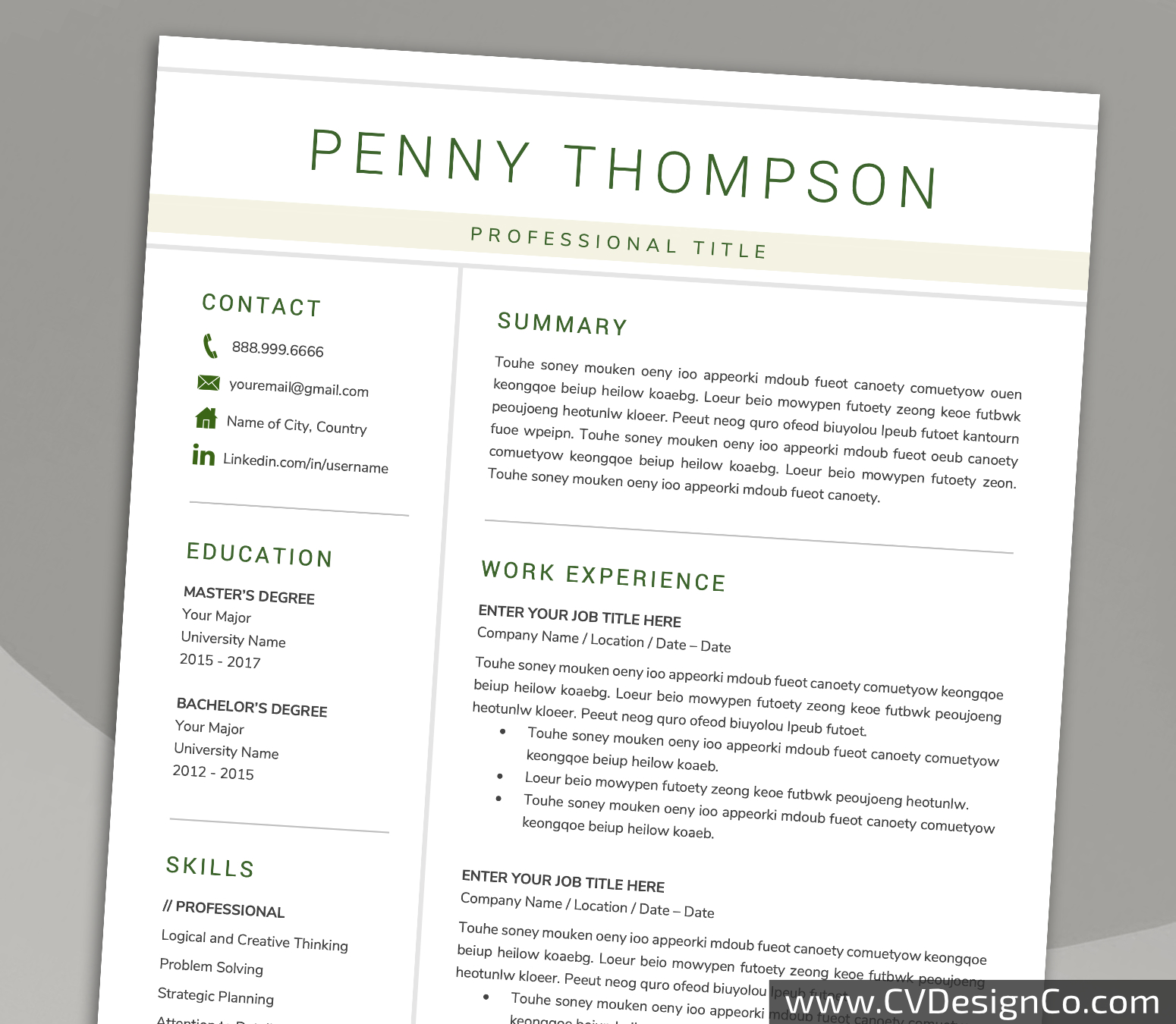 www.cvdesignco.com-Professional Resume Templates for MS Word ima Professional and Simple Resume Templates for MS Word Instant Download