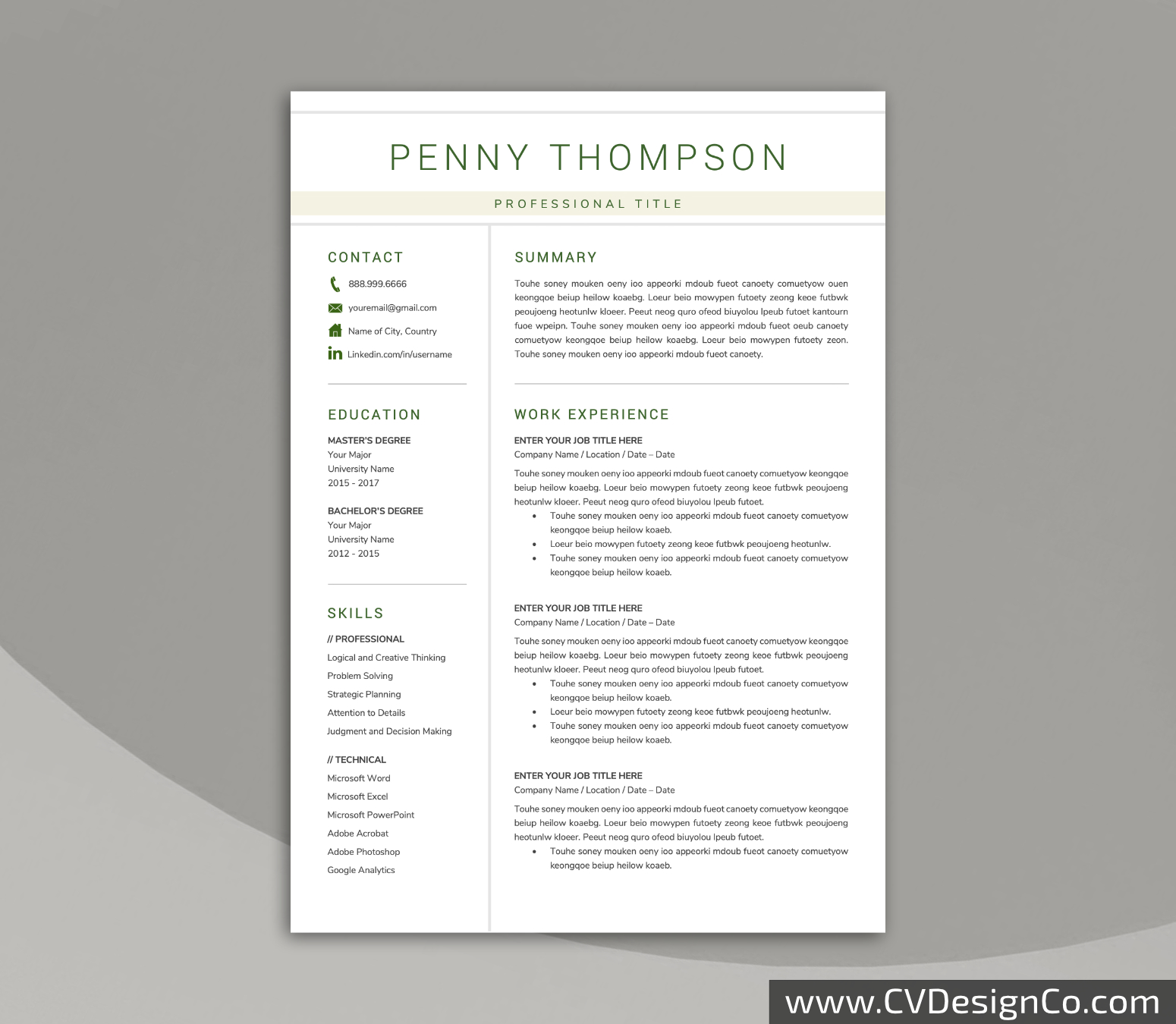 www.cvdesignco.com-Professional Resume Templates for MS Word ima Professional and Simple Resume Templates for MS Word Instant Download