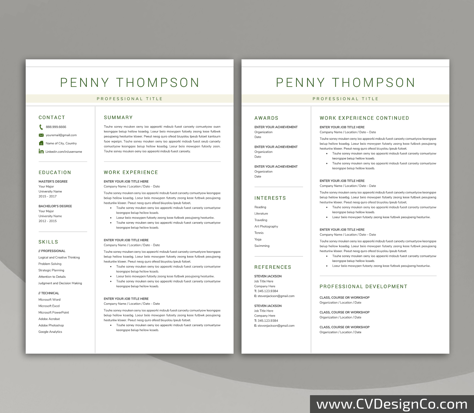 www.cvdesignco.com-Professional Resume Templates for MS Word ima Professional and Simple Resume Templates for MS Word Instant Download