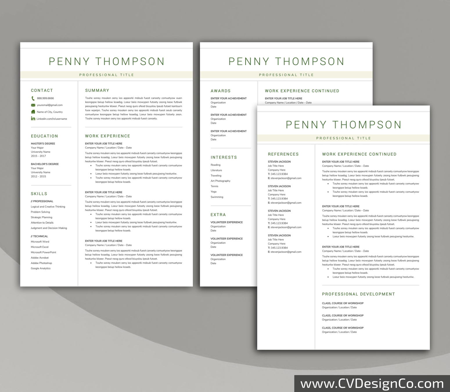 www.cvdesignco.com-Professional Resume Templates for MS Word ima Professional and Simple Resume Templates for MS Word Instant Download