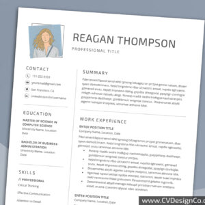 Professional and Simple Resume Templates for MS Word Instant Download