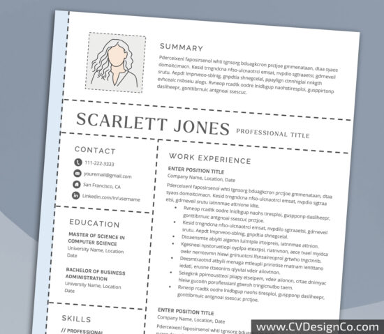 Professional and Simple Resume Templates for MS Word Instant Download