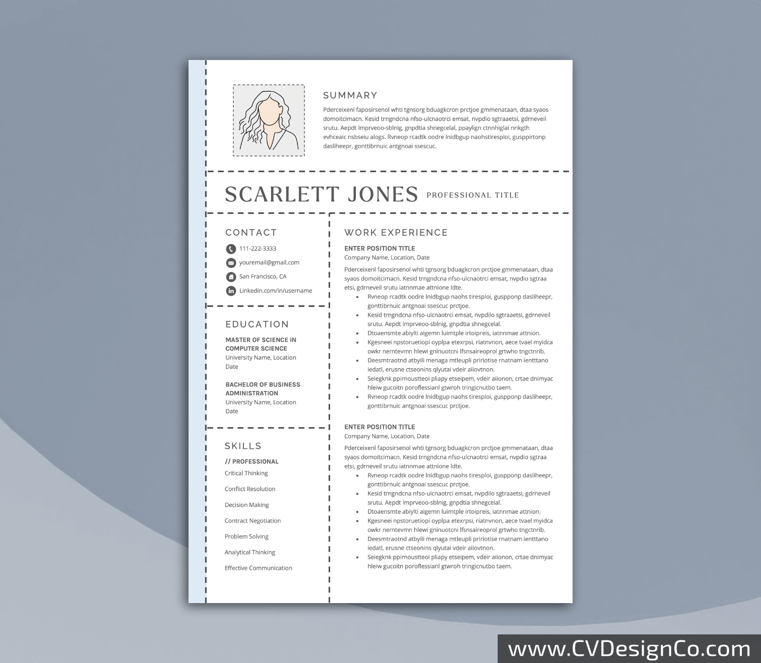 Professional and Simple Resume Templates for MS Word Instant Download