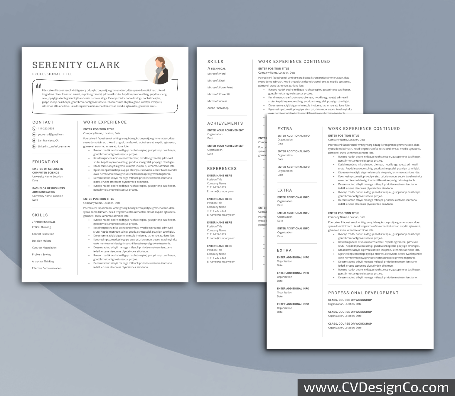 www.cvdesignco.com-Professional Resume Templates for MS Word ima Professional and Simple Resume Templates for MS Word Instant Download