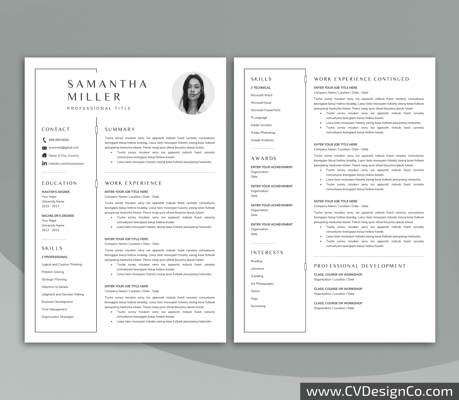 www.cvdesignco.com-Professional Resume Templates for MS Word ima Professional and Simple Resume Templates for MS Word Instant Download