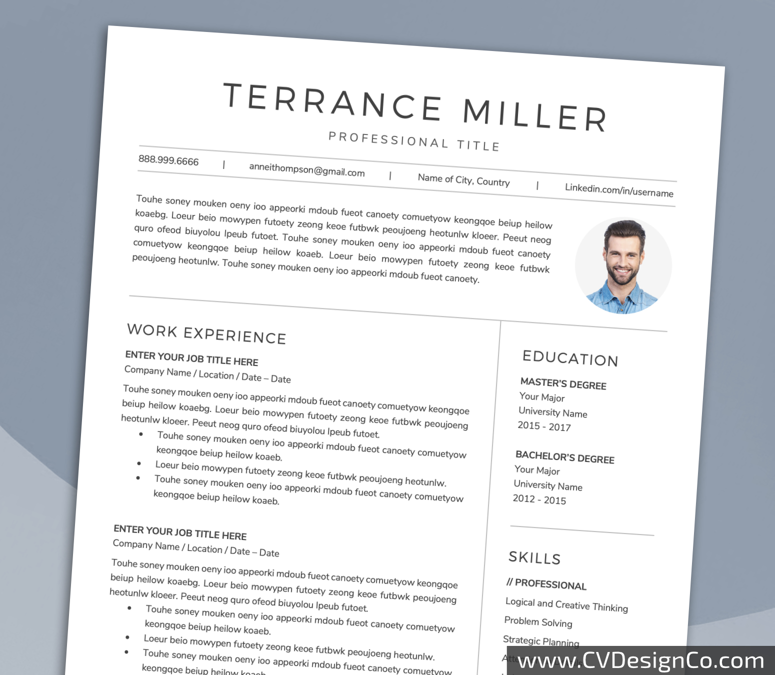 www.cvdesignco.com-Professional Resume Templates for MS Word ima Professional and Simple Resume Templates for MS Word Instant Download
