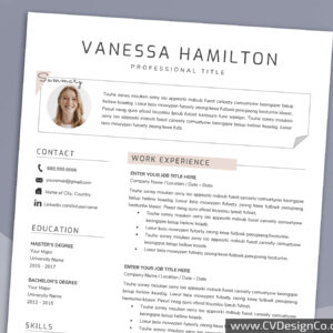 Professional and Simple Resume Templates for MS Word Instant Download