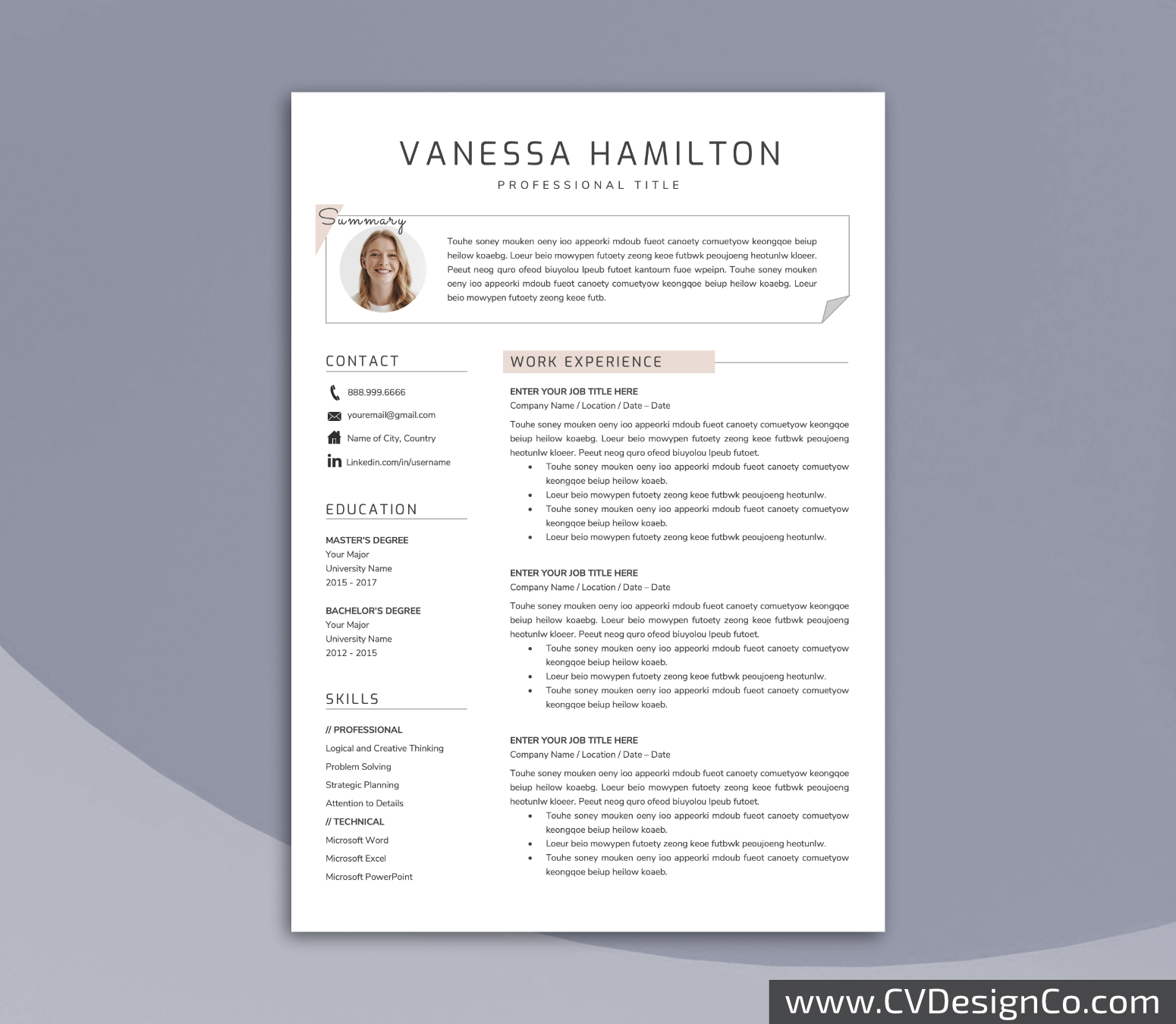 www.cvdesignco.com-Professional Resume Templates for MS Word ima Professional and Simple Resume Templates for MS Word Instant Download
