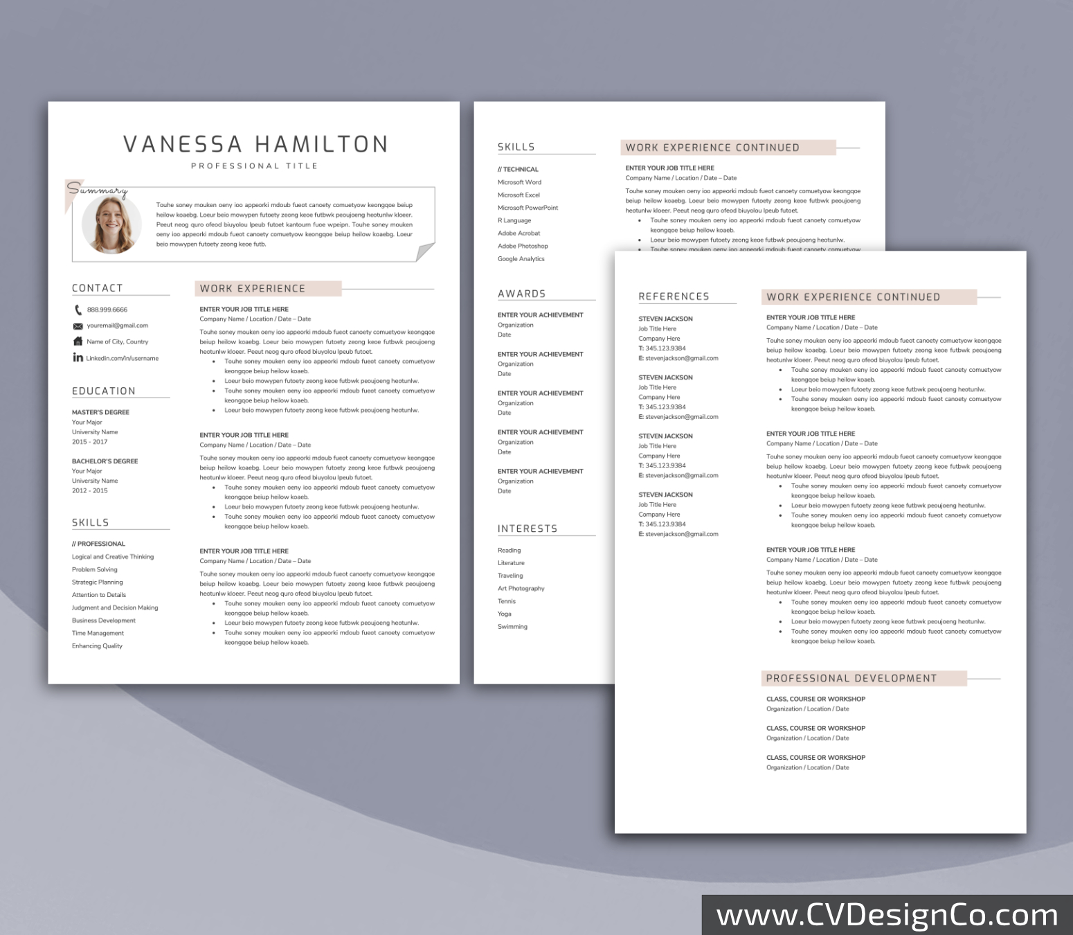 www.cvdesignco.com-Professional Resume Templates for MS Word ima Professional and Simple Resume Templates for MS Word Instant Download