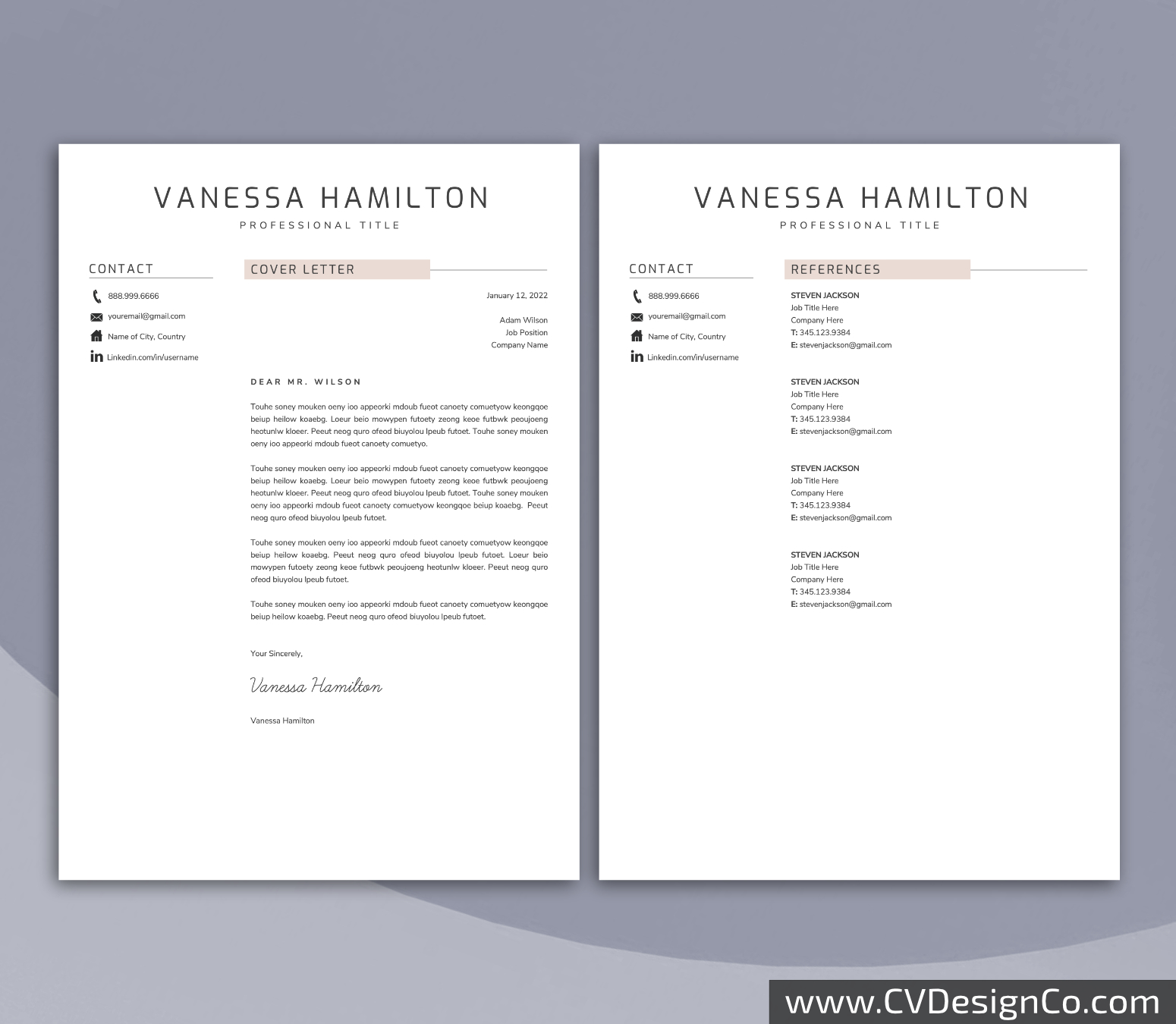 www.cvdesignco.com-Professional Resume Templates for MS Word ima Professional and Simple Resume Templates for MS Word Instant Download