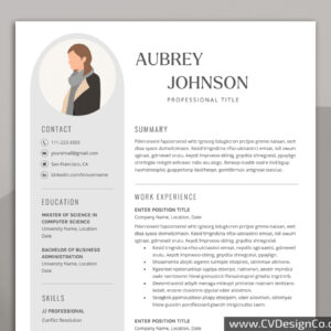 Professional and Simple Resume Templates for MS Word Instant Download