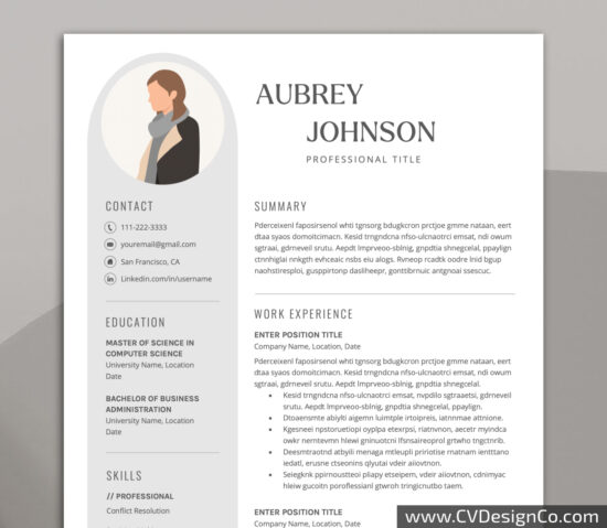 Professional and Simple Resume Templates for MS Word Instant Download