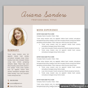 Professional and Simple Resume Templates for MS Word Instant Download