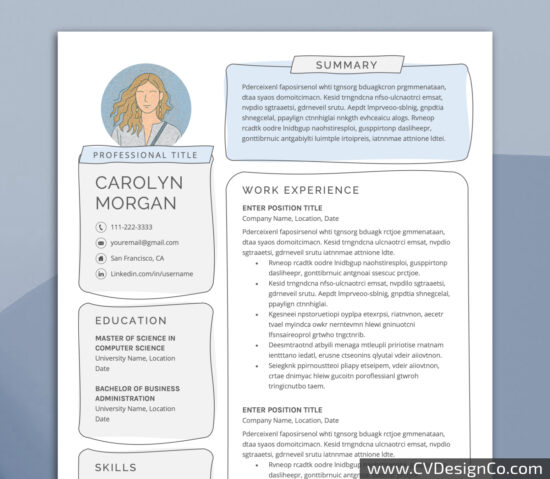 Professional and Simple Resume Templates for MS Word Instant Download
