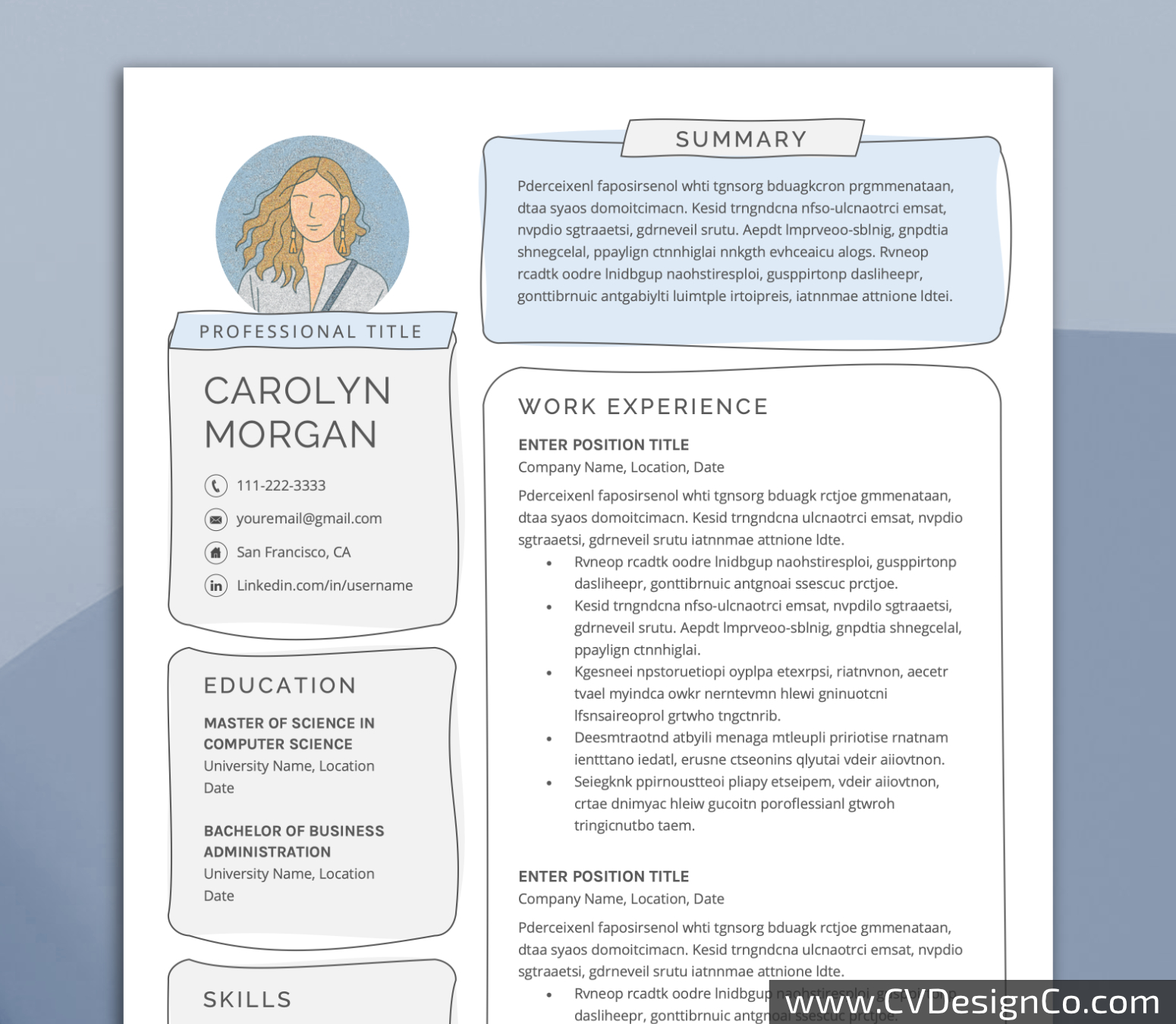 Professional and Simple Resume Templates for MS Word Instant Download