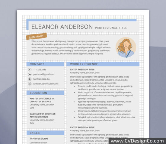 Professional and Simple Resume Templates for MS Word Instant Download