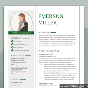 Professional and Simple Resume Templates for MS Word Instant Download