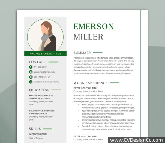 Professional and Simple Resume Templates for MS Word Instant Download