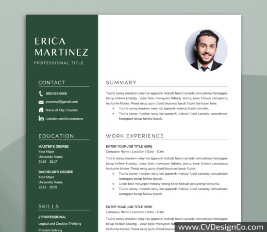 Professional and Simple Resume Templates for MS Word Instant Download