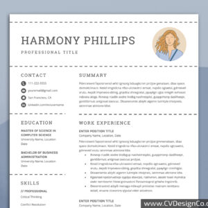 Professional and Simple Resume Templates for MS Word Instant Download