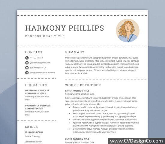 Professional and Simple Resume Templates for MS Word Instant Download