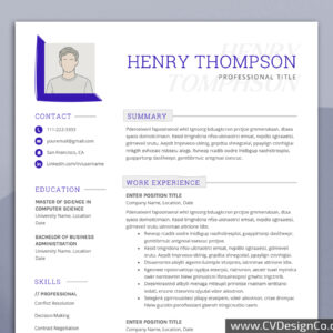 Professional and Simple Resume Templates for MS Word Instant Download