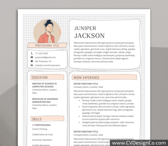 Professional and Simple Resume Templates for MS Word Instant Download