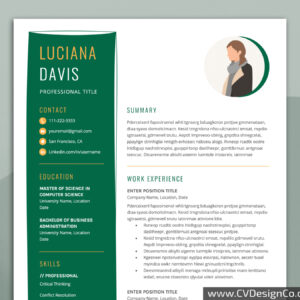 Professional and Simple Resume Templates for MS Word Instant Download