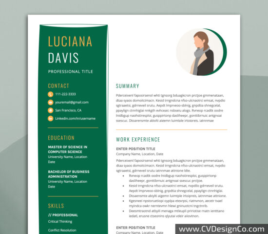 Professional and Simple Resume Templates for MS Word Instant Download