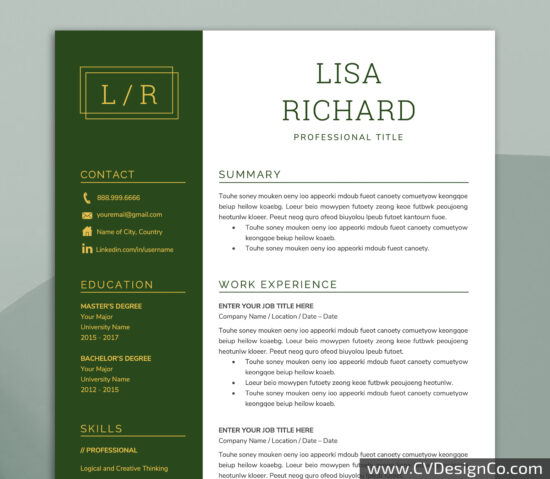 Professional and Simple Resume Templates for MS Word Instant Download