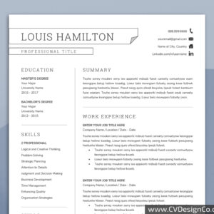 Professional and Simple Resume Templates for MS Word Instant Download