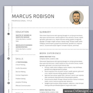 Professional and Simple Resume Templates for MS Word Instant Download
