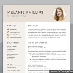 Professional and Simple Resume Templates for MS Word Instant Download