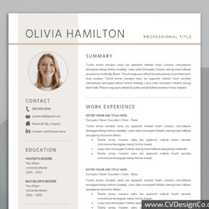 Professional and Simple Resume Templates for MS Word Instant Download