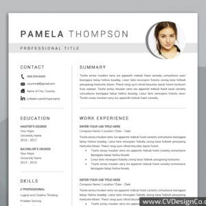 Professional and Simple Resume Templates for MS Word Instant Download