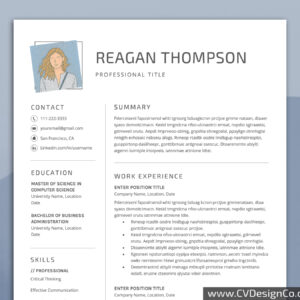 Professional and Simple Resume Templates for MS Word Instant Download