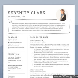 Professional and Simple Resume Templates for MS Word Instant Download