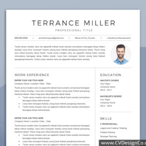 Professional and Simple Resume Templates for MS Word Instant Download