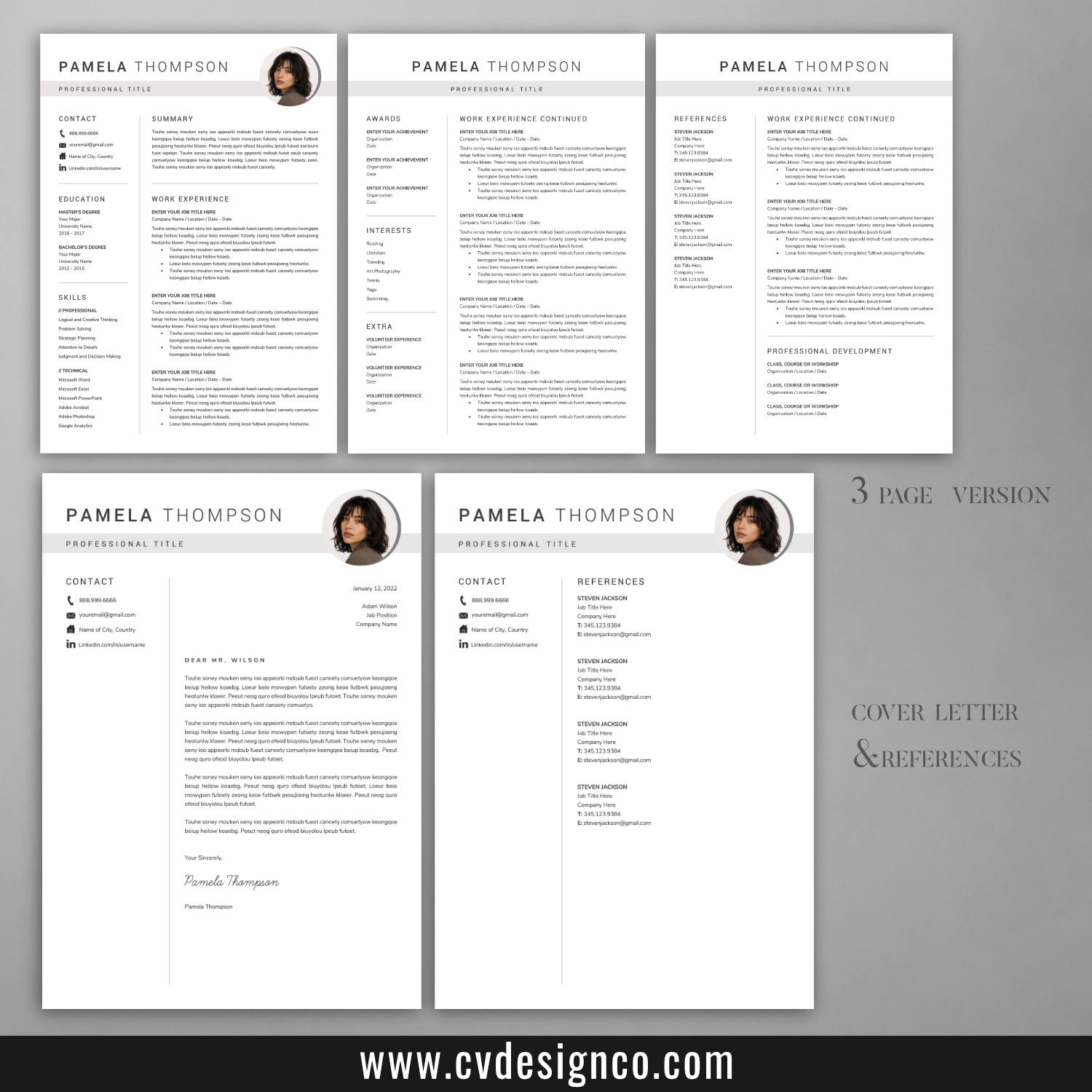 www.cvdesignco.com-4 in 1 CV Templates Bundle for Microsoft Word-Image-Pamela-3